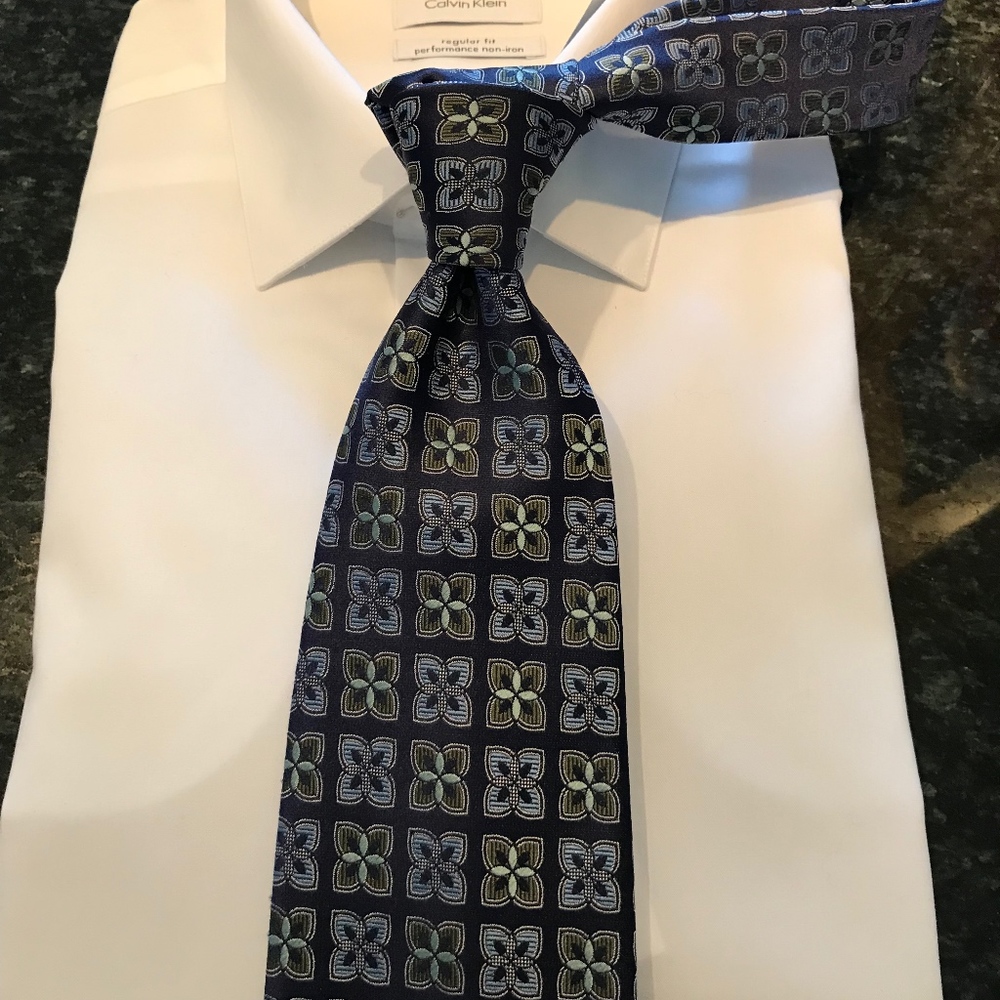 Blue Flower Pattern Zegna Tie